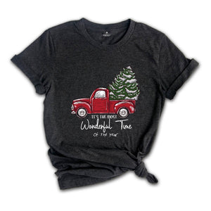 Christmas Shirt, Buffalo Plaid Truck Shirt, Most Wonderful Time Of The Year, Christmas Tee, Christmas Truck Family Shirts,