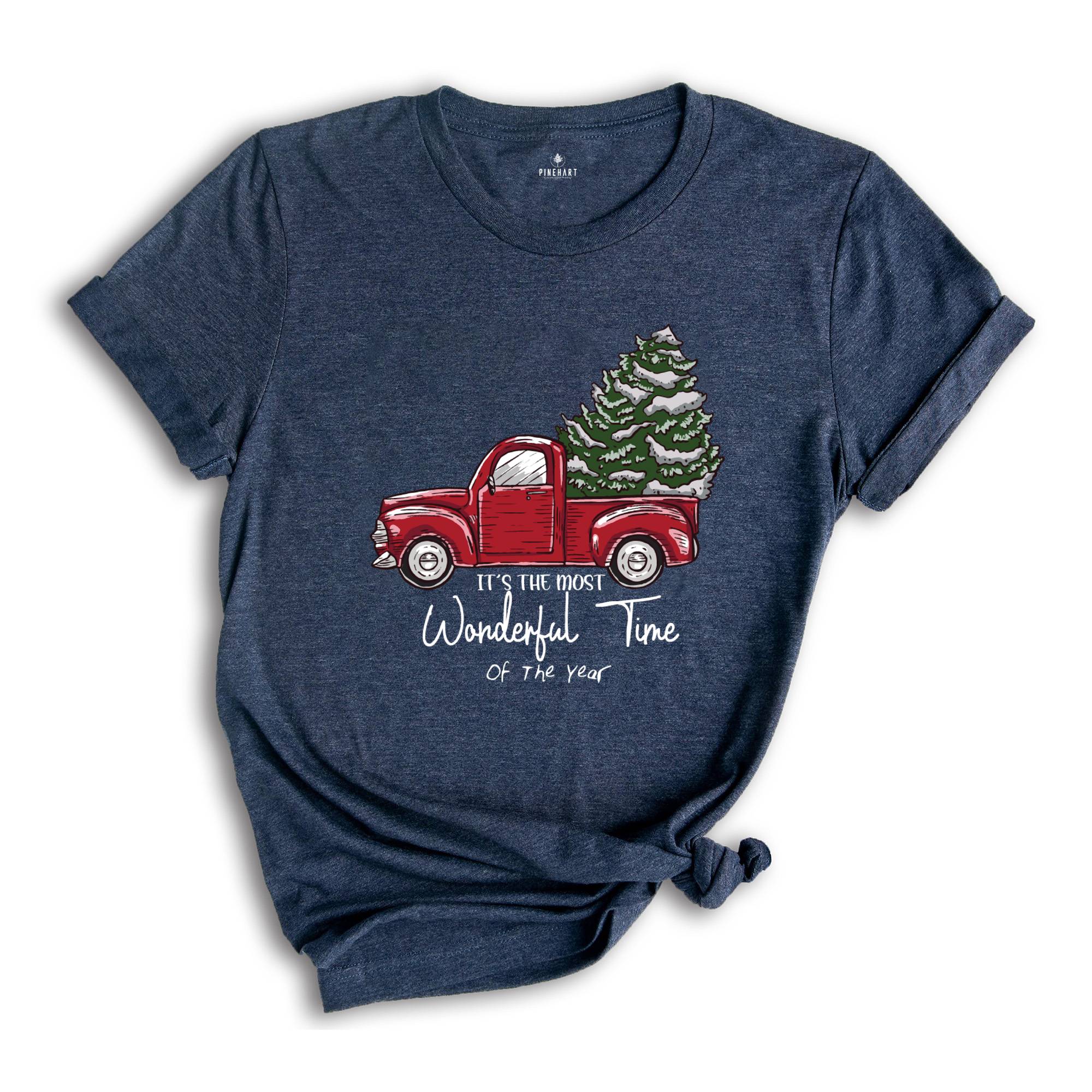 Christmas Shirt, Buffalo Plaid Truck Shirt, Most Wonderful Time Of The Year, Christmas Tee, Christmas Truck Family Shirts,