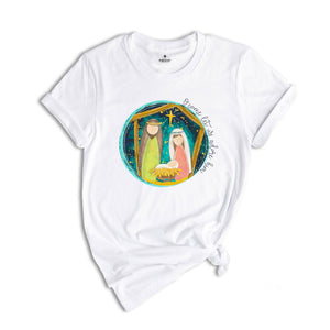 Christmas Shirt, O Come Let Us Adore Him T-Shirt, Family Christmas Gift, Christian Clothing, Christmas Jesus T-Shirt