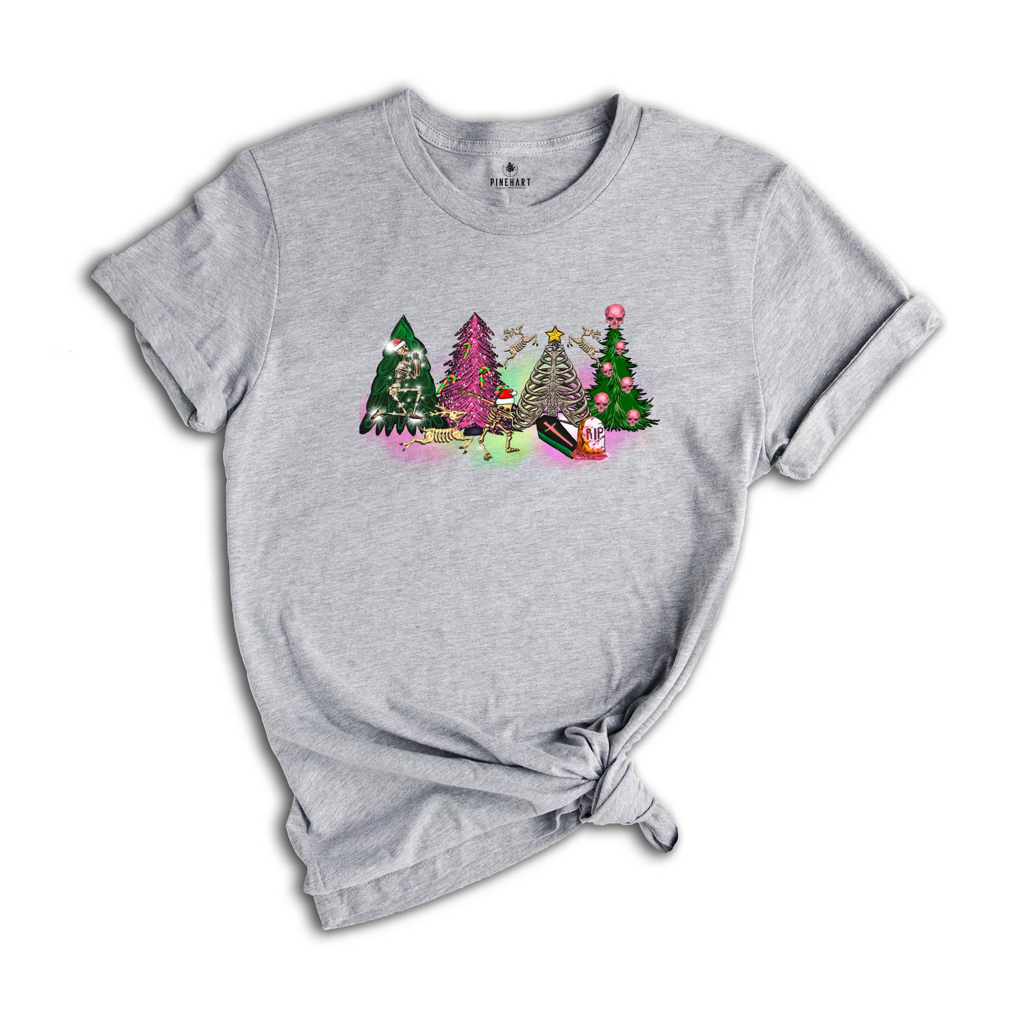 Christmas Skeleton Tree T-Shirt, Christmas Shirt, Christmas Gift, Christmas Skull Tee, Christmas Reunion Tee, Xmas Party Costume