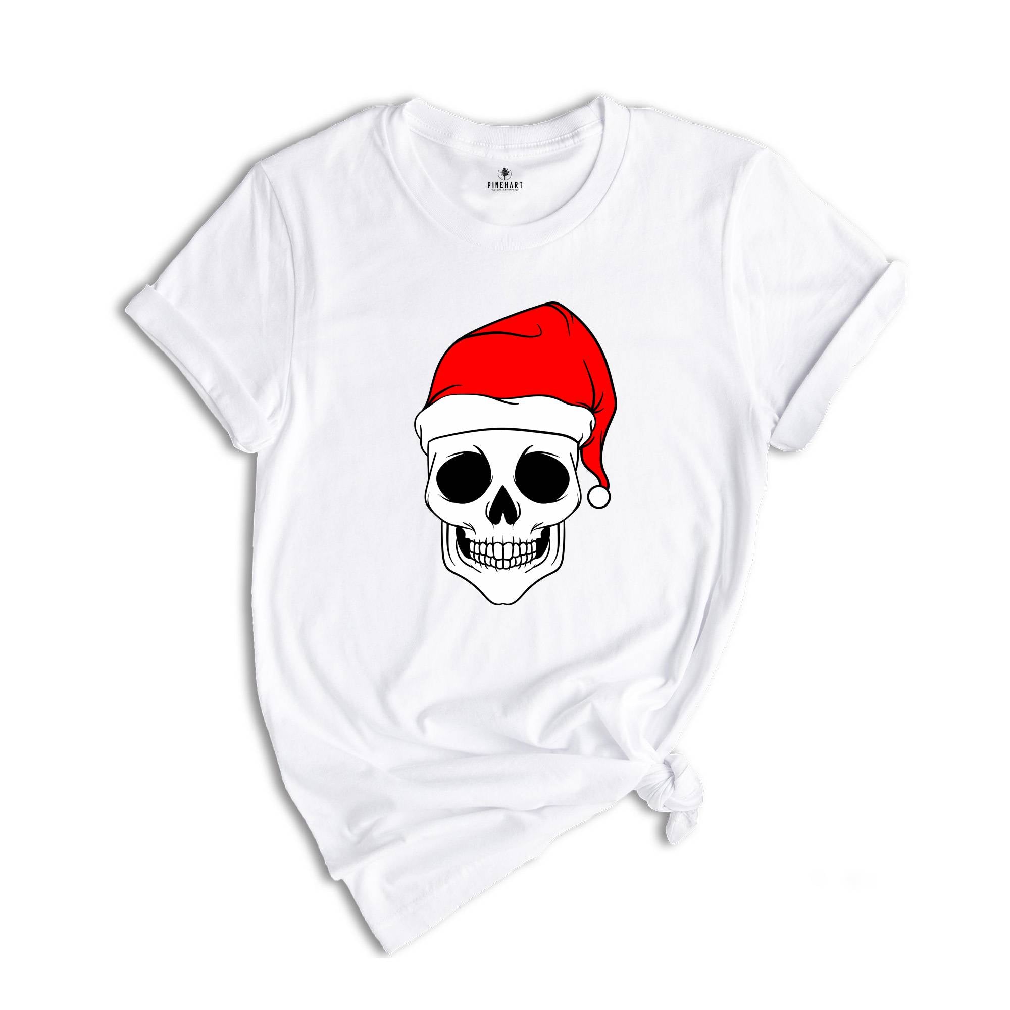 Christmas Skull Shirt, Spooky Christmas Tee, Santa Hat Shirt, Xmas Skeleton Shirt, Cool Skull Shirt, Christmas Sweatshirt, Xmas Gift