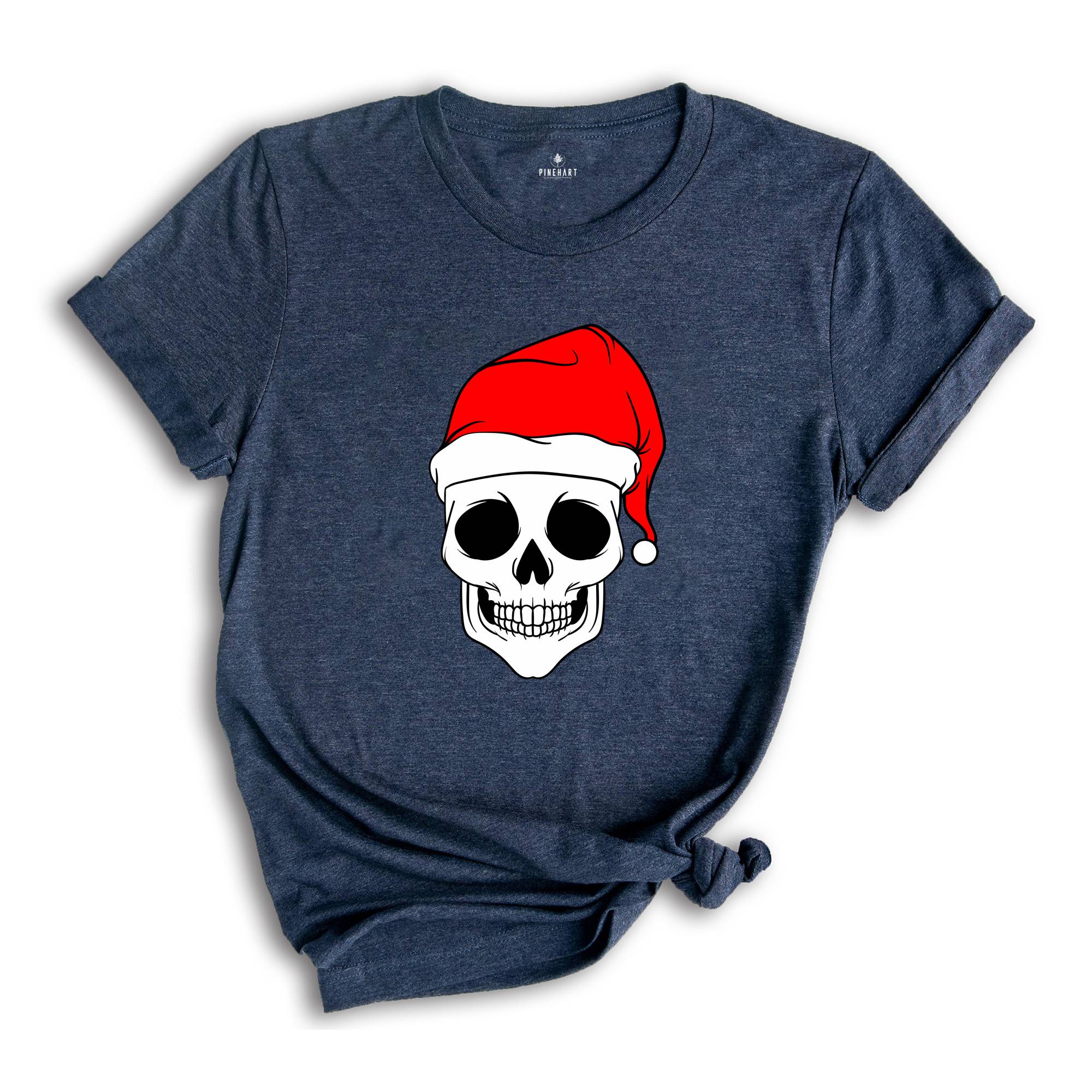 Christmas Skull Shirt, Spooky Christmas Tee, Santa Hat Shirt, Xmas Skeleton Shirt, Cool Skull Shirt, Christmas Sweatshirt, Xmas Gift