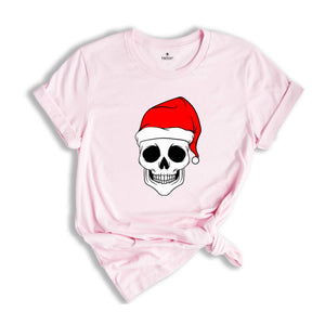 Christmas Skull Shirt, Spooky Christmas Tee, Santa Hat Shirt, Xmas Skeleton Shirt, Cool Skull Shirt, Christmas Sweatshirt, Xmas Gift