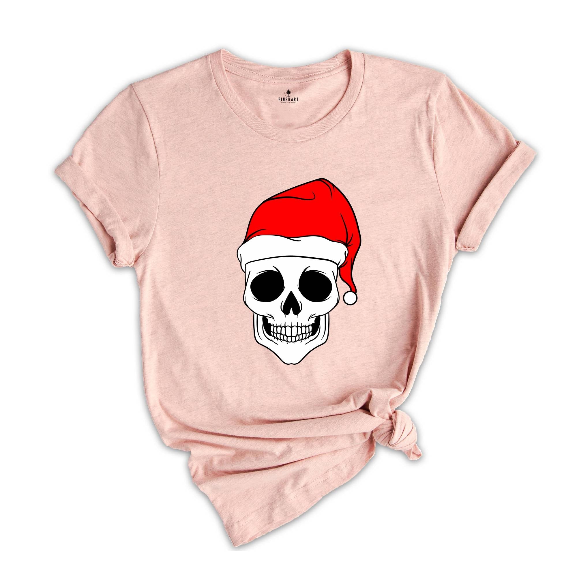 Christmas Skull Shirt, Spooky Christmas Tee, Santa Hat Shirt, Xmas Skeleton Shirt, Cool Skull Shirt, Christmas Sweatshirt, Xmas Gift