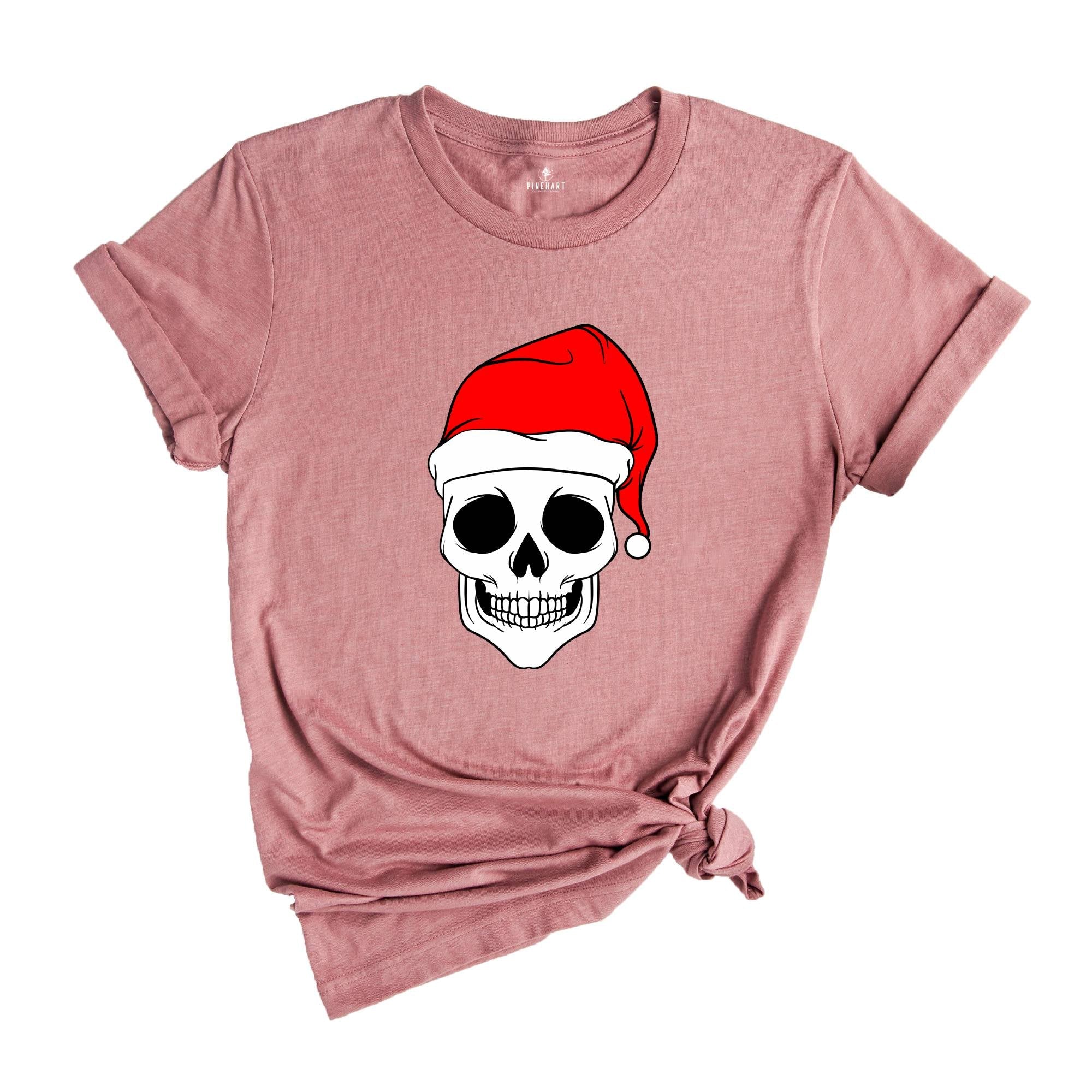 Christmas Skull Shirt, Spooky Christmas Tee, Santa Hat Shirt, Xmas Skeleton Shirt, Cool Skull Shirt, Christmas Sweatshirt, Xmas Gift