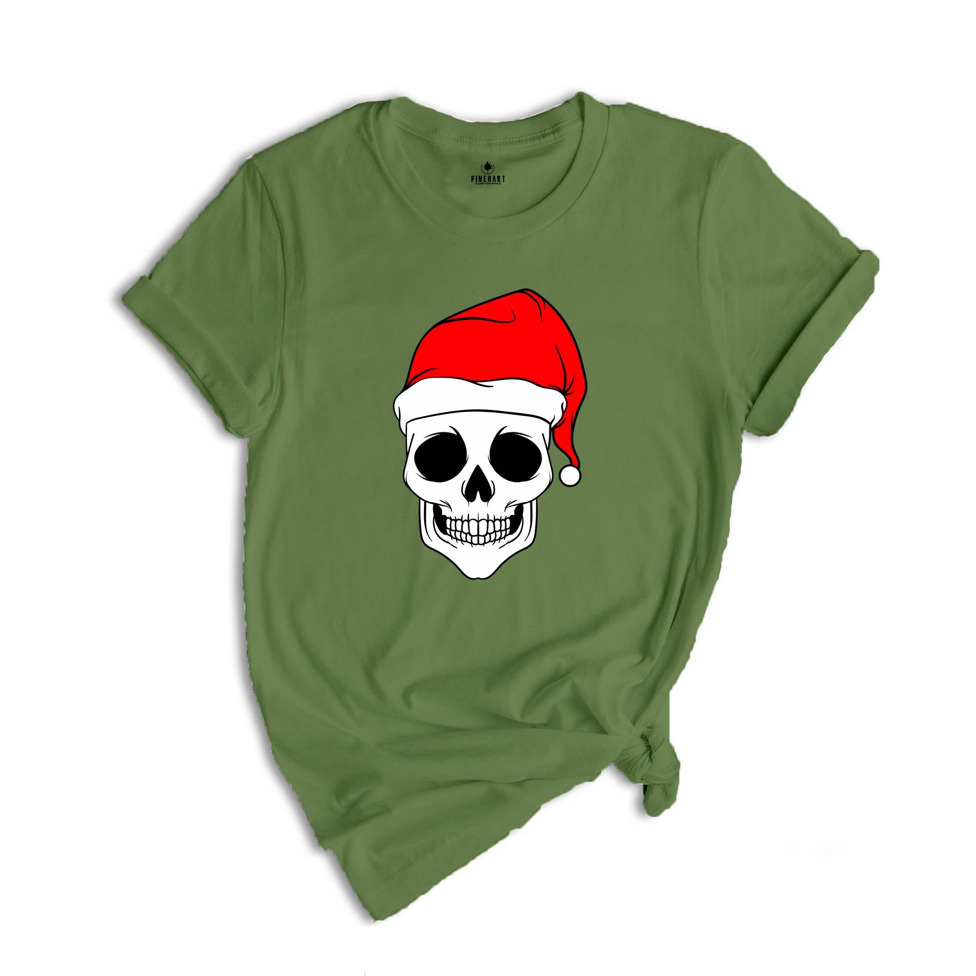 Christmas Skull Shirt, Spooky Christmas Tee, Santa Hat Shirt, Xmas Skeleton Shirt, Cool Skull Shirt, Christmas Sweatshirt, Xmas Gift