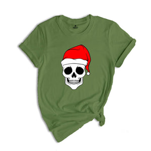 Christmas Skull Shirt, Spooky Christmas Tee, Santa Hat Shirt, Xmas Skeleton Shirt, Cool Skull Shirt, Christmas Sweatshirt, Xmas Gift