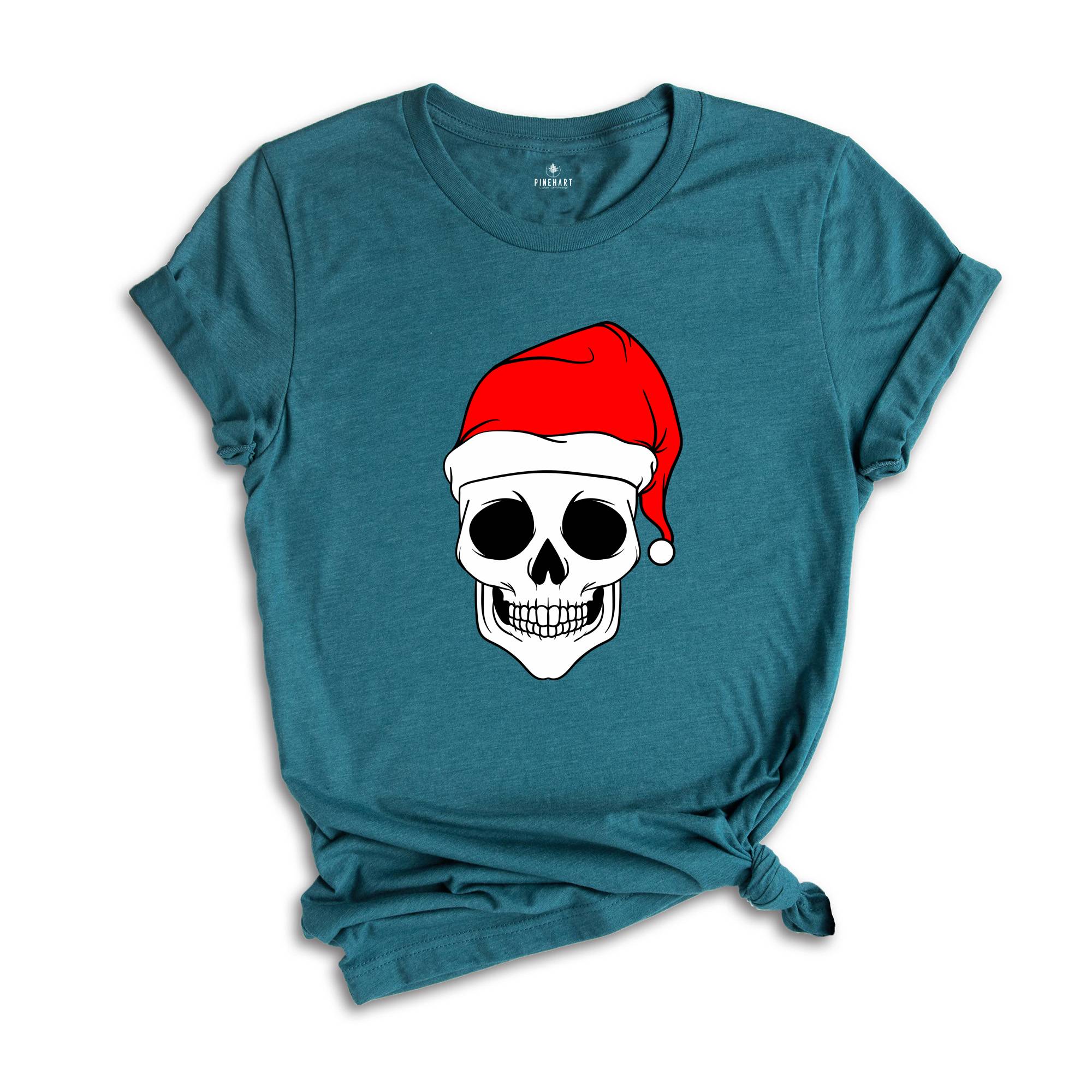 Christmas Skull Shirt, Spooky Christmas Tee, Santa Hat Shirt, Xmas Skeleton Shirt, Cool Skull Shirt, Christmas Sweatshirt, Xmas Gift