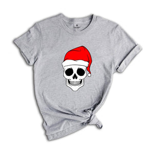 Christmas Skull Shirt, Spooky Christmas Tee, Santa Hat Shirt, Xmas Skeleton Shirt, Cool Skull Shirt, Christmas Sweatshirt, Xmas Gift