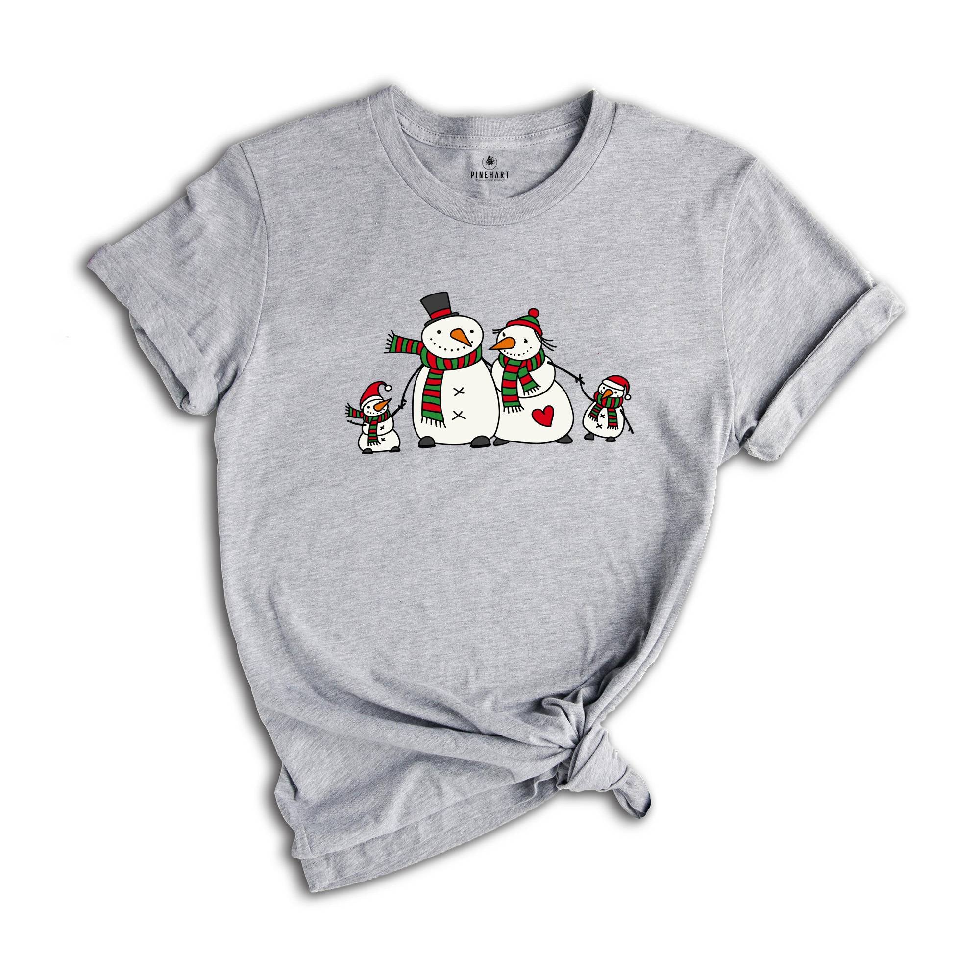 Christmas Snowman Family Shirt, Cute Snowman T-Shirt, Santa Snowman Shirt, Holiday Apparel, Xmas Snowman Shirt