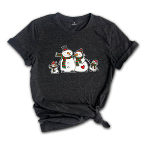 Christmas Snowman Family Shirt, Cute Snowman T-Shirt, Santa Snowman Shirt, Holiday Apparel, Xmas Snowman Shirt