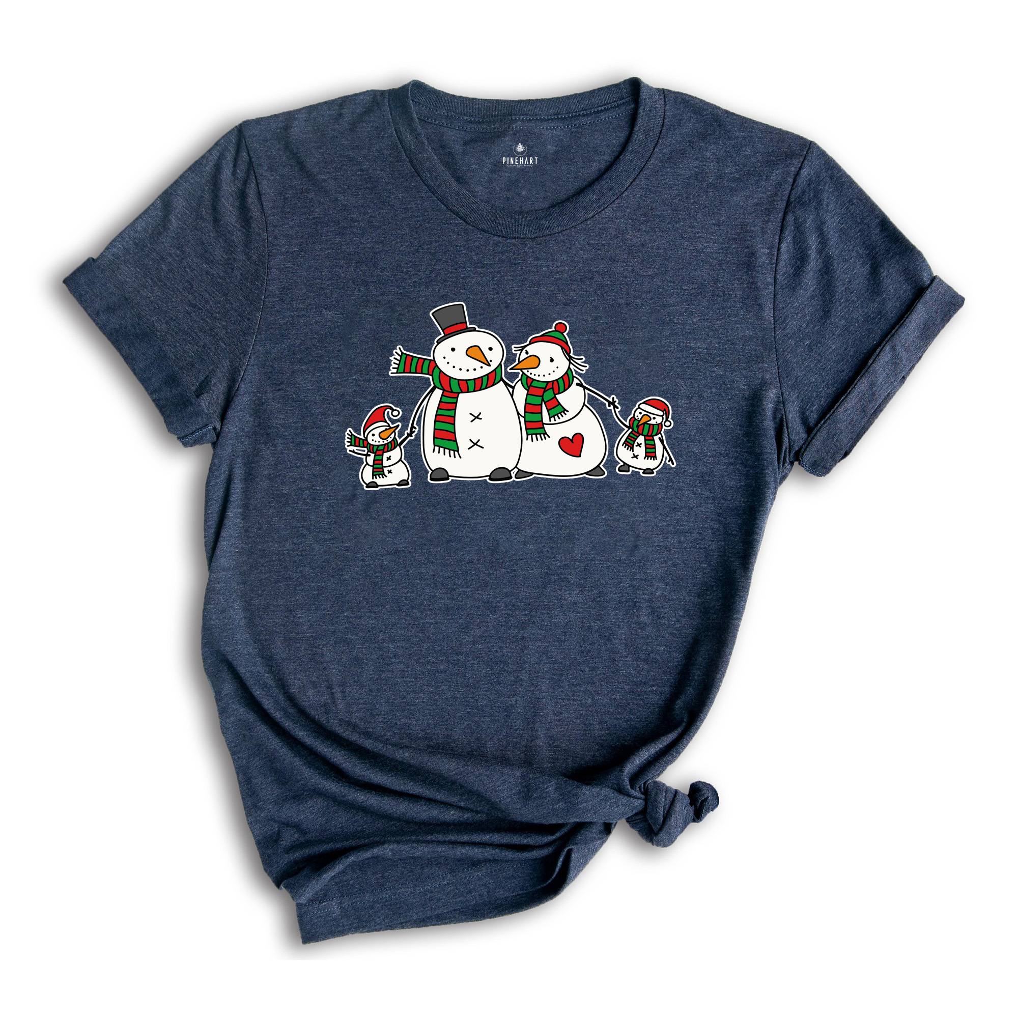 Christmas Snowman Family Shirt, Cute Snowman T-Shirt, Santa Snowman Shirt, Holiday Apparel, Xmas Snowman Shirt