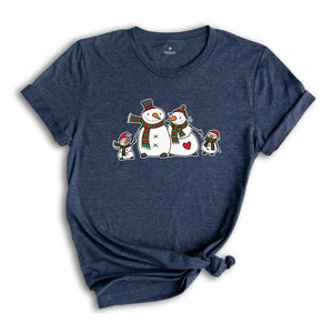 Christmas Snowman Family Shirt, Cute Snowman T-Shirt, Santa Snowman Shirt, Holiday Apparel, Xmas Snowman Shirt