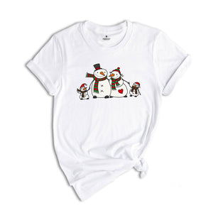 Christmas Snowman Family Shirt, Cute Snowman T-Shirt, Santa Snowman Shirt, Holiday Apparel, Xmas Snowman Shirt