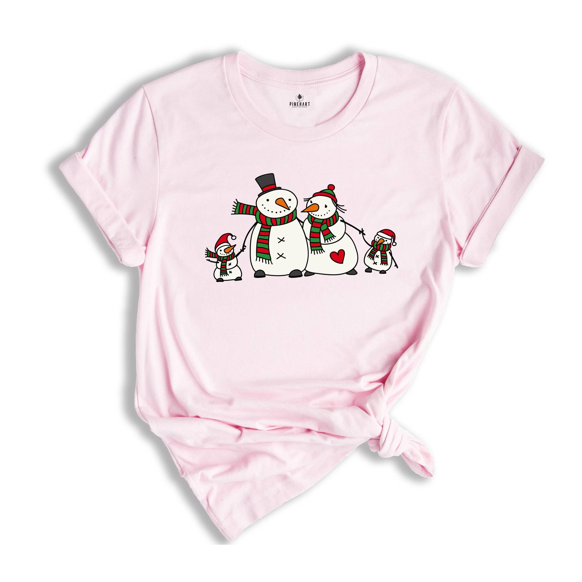 Christmas Snowman Family Shirt, Cute Snowman T-Shirt, Santa Snowman Shirt, Holiday Apparel, Xmas Snowman Shirt