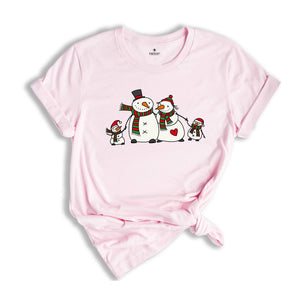 Christmas Snowman Family Shirt, Cute Snowman T-Shirt, Santa Snowman Shirt, Holiday Apparel, Xmas Snowman Shirt
