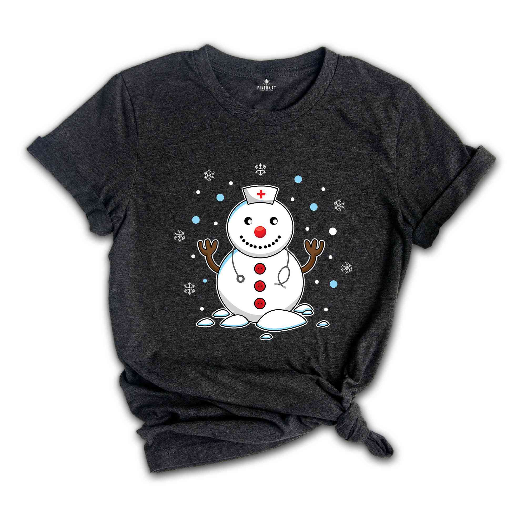 Christmas Snowman Nurse Shirt, Cute Nurse T-Shirt, Gift for Nurse, Snowman Shirt, Holiday Nurse Apparel, Xmas Nurse Shirt