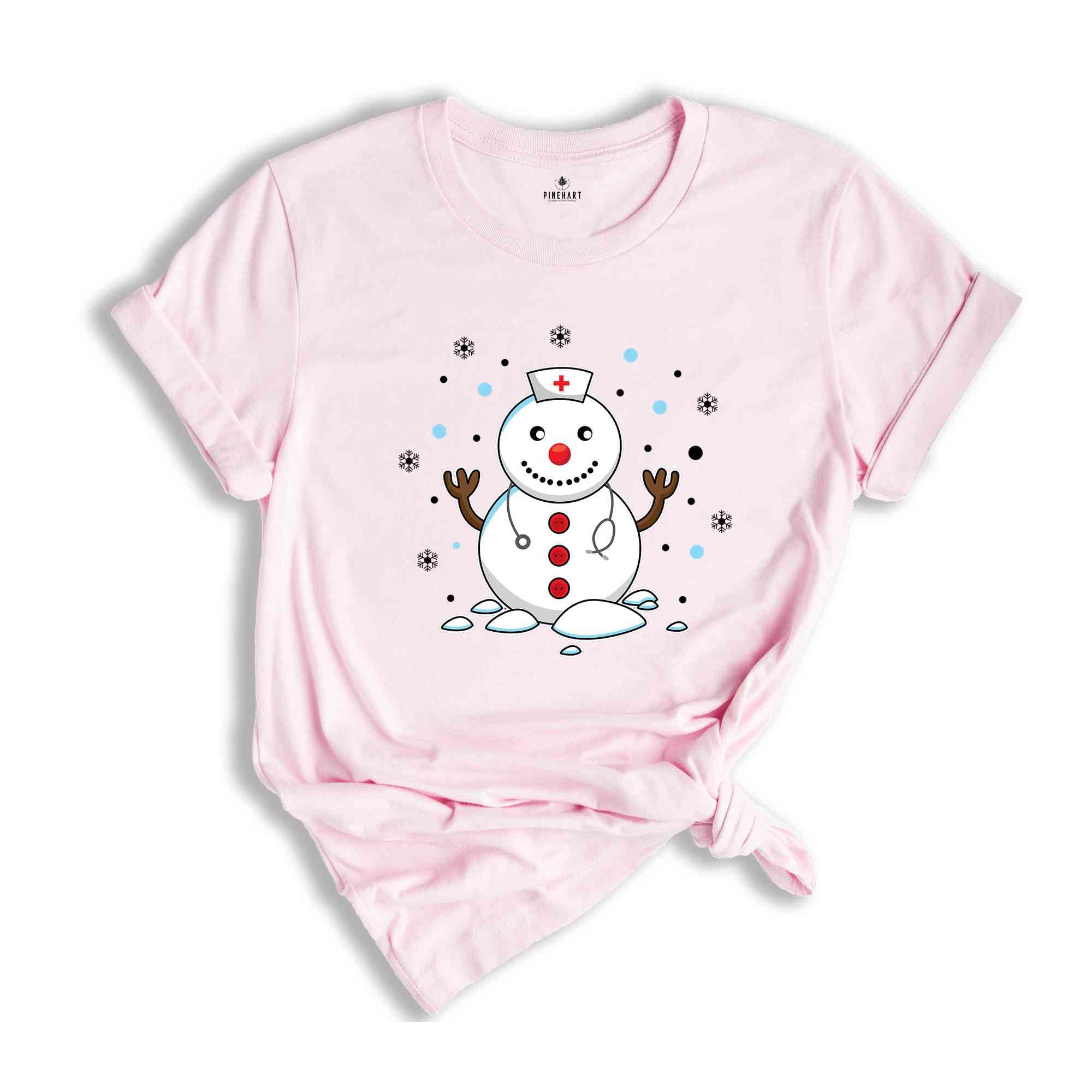 Christmas Snowman Nurse Shirt, Cute Nurse T-Shirt, Gift for Nurse, Snowman Shirt, Holiday Nurse Apparel, Xmas Nurse Shirt
