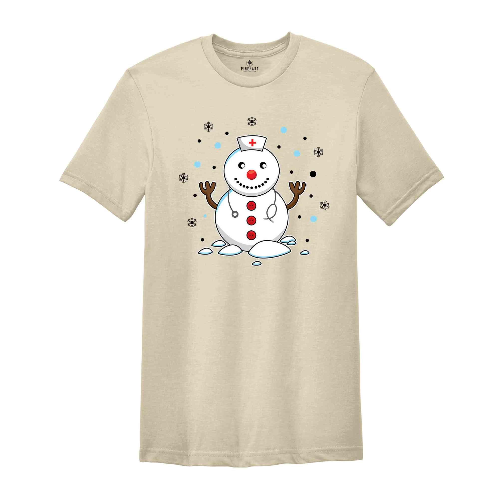 Christmas Snowman Nurse Shirt, Cute Nurse T-Shirt, Gift for Nurse, Snowman Shirt, Holiday Nurse Apparel, Xmas Nurse Shirt