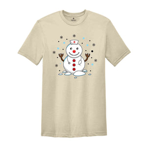 Christmas Snowman Nurse Shirt, Cute Nurse T-Shirt, Gift for Nurse, Snowman Shirt, Holiday Nurse Apparel, Xmas Nurse Shirt