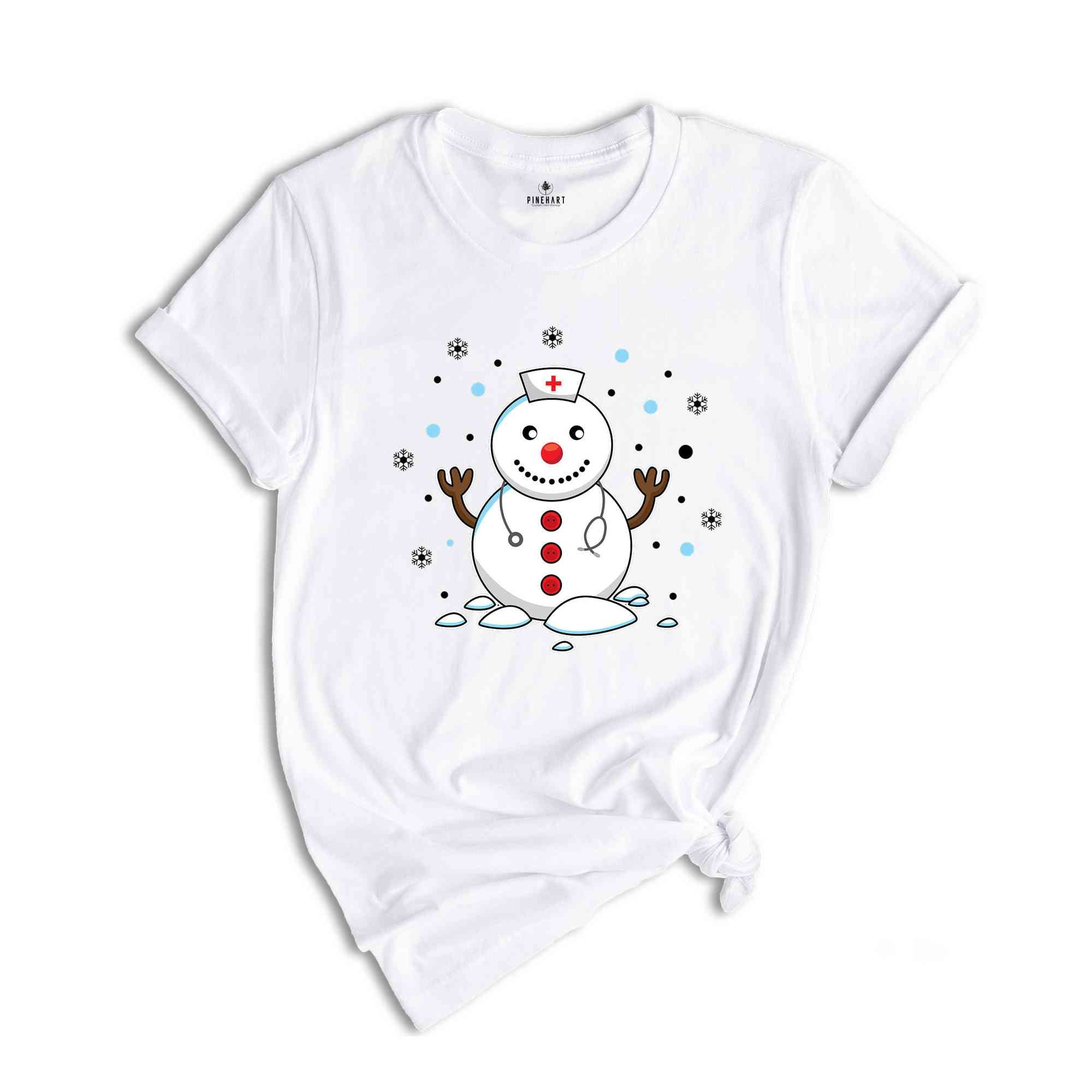 Christmas Snowman Nurse Shirt, Cute Nurse T-Shirt, Gift for Nurse, Snowman Shirt, Holiday Nurse Apparel, Xmas Nurse Shirt
