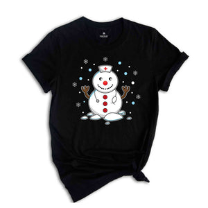 Christmas Snowman Nurse Shirt, Cute Nurse T-Shirt, Gift for Nurse, Snowman Shirt, Holiday Nurse Apparel, Xmas Nurse Shirt