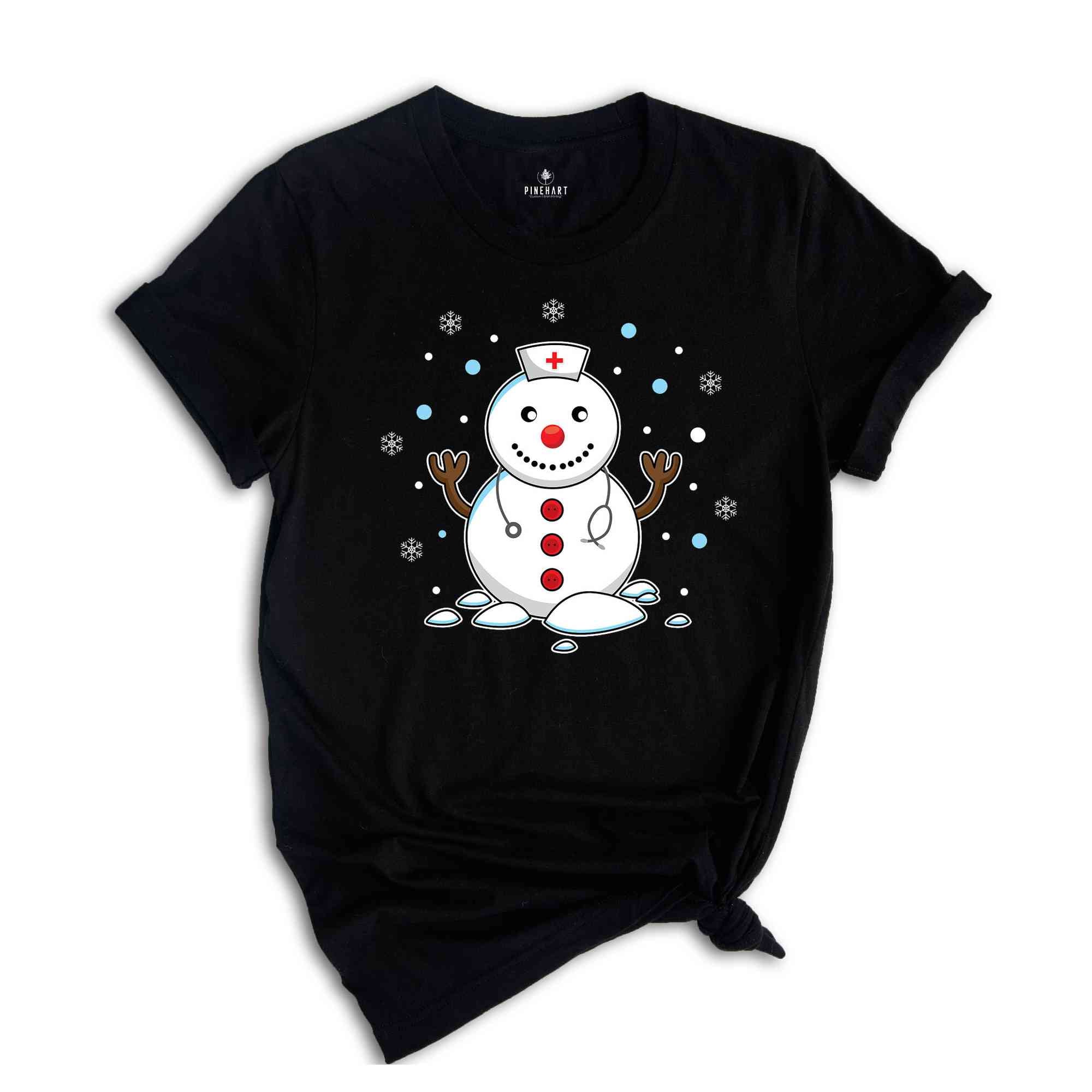 Christmas Snowman Nurse Shirt, Cute Nurse T-Shirt, Gift for Nurse, Snowman Shirt, Holiday Nurse Apparel, Xmas Nurse Shirt