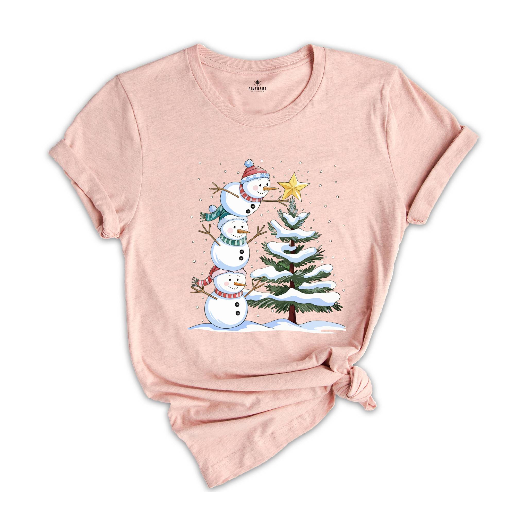 Christmas Snowman Shirt, Cozy Holiday Shirt, Festive SnowmanT-shirt, Xmas Winter Family Gift, Cute Funny Snowman Lover Shirt