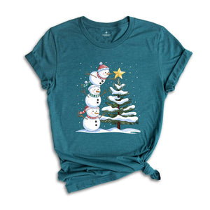 Christmas Snowman Shirt, Cozy Holiday Shirt, Festive SnowmanT-shirt, Xmas Winter Family Gift, Cute Funny Snowman Lover Shirt