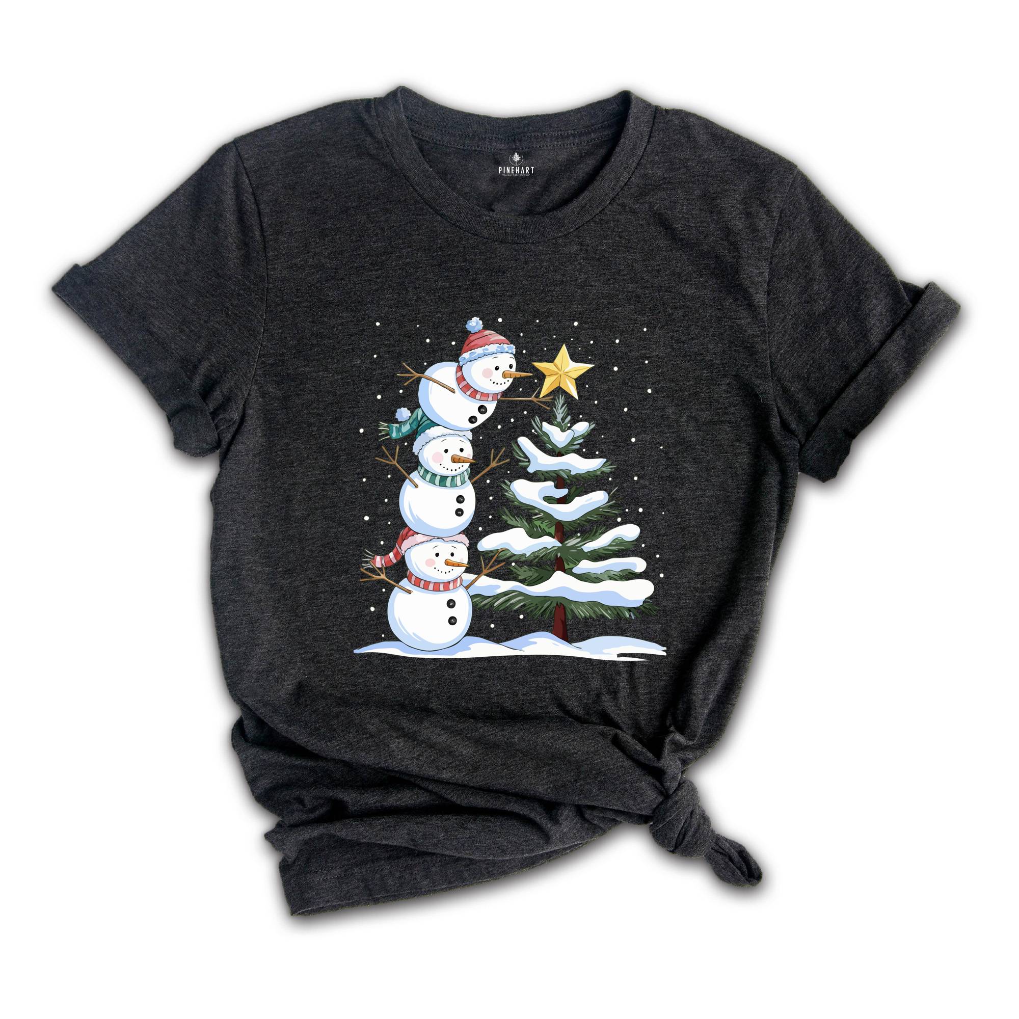 Christmas Snowman Shirt, Cozy Holiday Shirt, Festive SnowmanT-shirt, Xmas Winter Family Gift, Cute Funny Snowman Lover Shirt