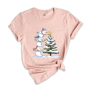 Christmas Snowman Shirt, Cozy Holiday Shirt, Festive SnowmanT-shirt, Xmas Winter Family Gift, Cute Funny Snowman Lover Shirt