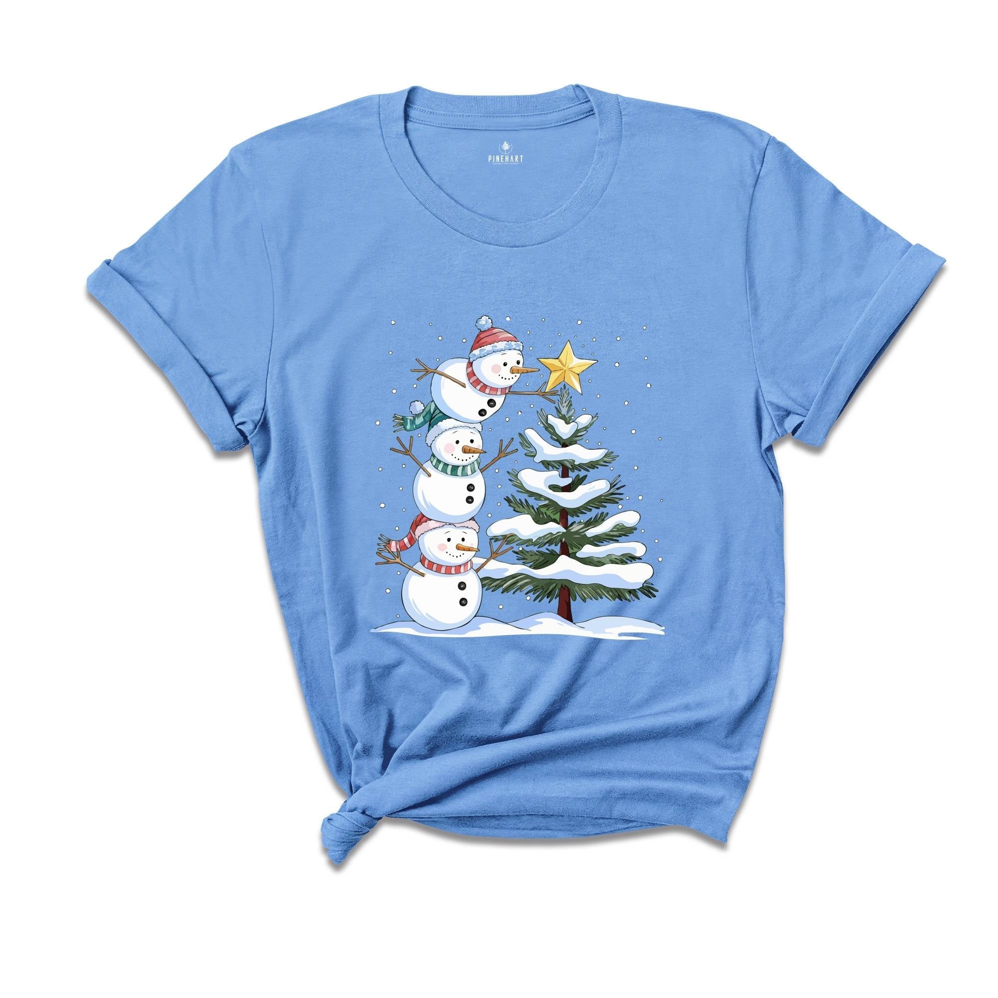 Christmas Snowman Shirt, Cozy Holiday Shirt, Festive SnowmanT-shirt, Xmas Winter Family Gift, Cute Funny Snowman Lover Shirt