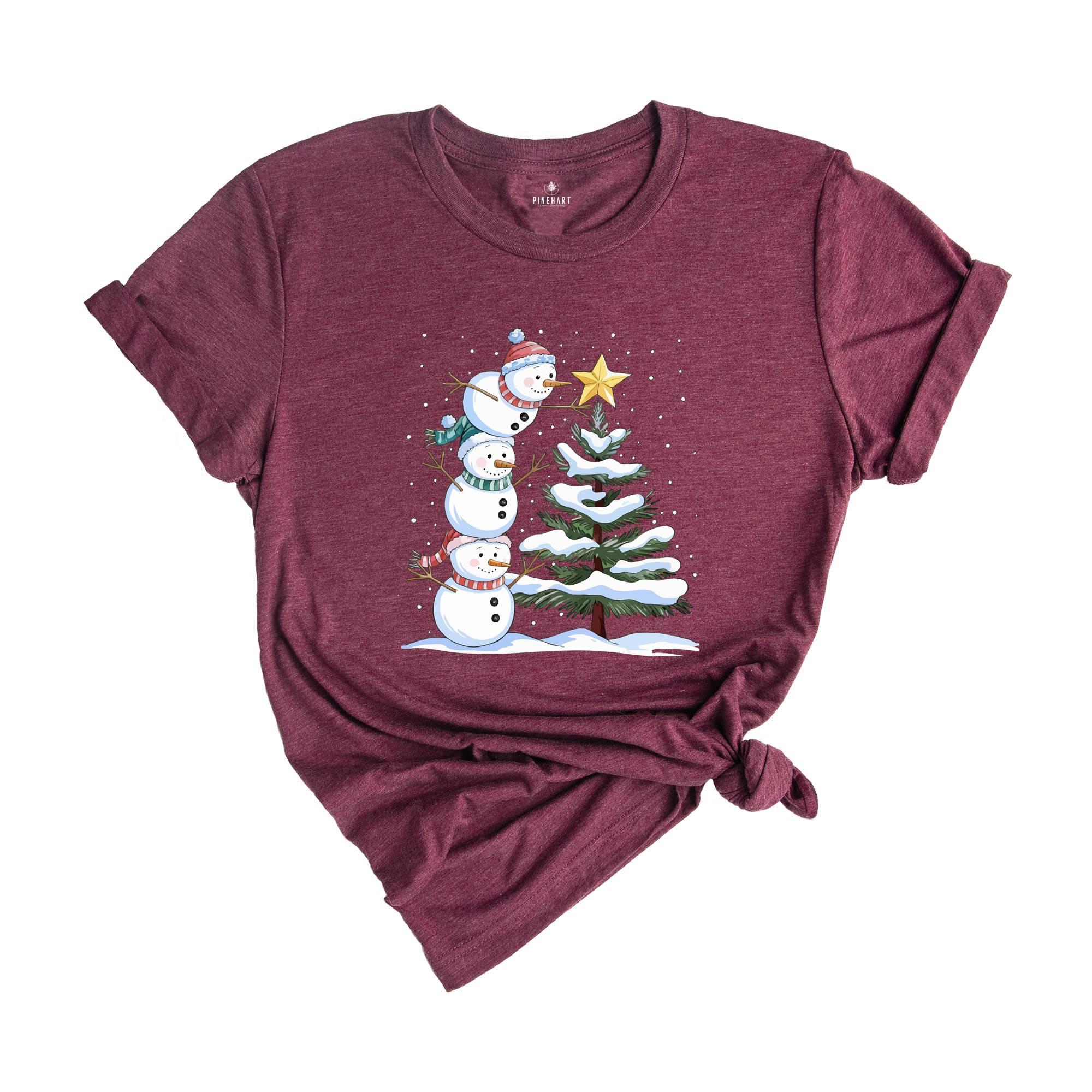Christmas Snowman Shirt, Cozy Holiday Shirt, Festive SnowmanT-shirt, Xmas Winter Family Gift, Cute Funny Snowman Lover Shirt