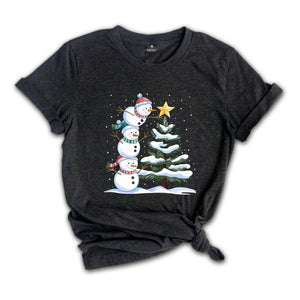 Christmas Snowman Shirt, Cozy Holiday Shirt, Festive SnowmanT-shirt, Xmas Winter Family Gift, Cute Funny Snowman Lover Shirt