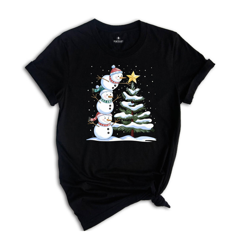 Christmas Snowman Shirt, Cozy Holiday Shirt, Festive SnowmanT-shirt, Xmas Winter Family Gift, Cute Funny Snowman Lover Shirt