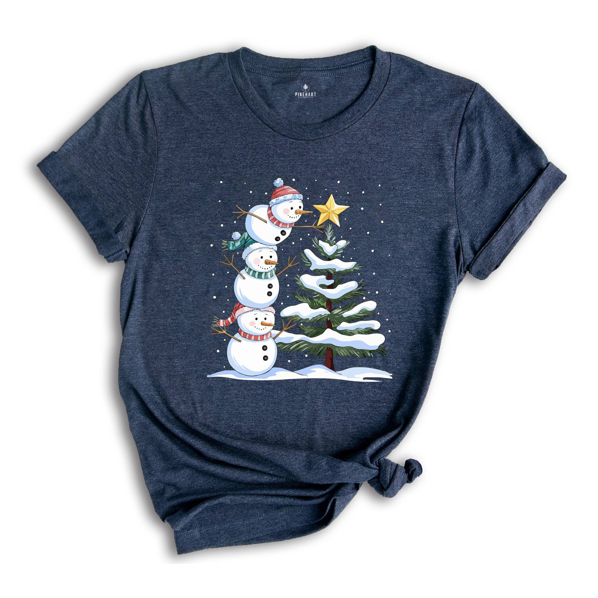 Christmas Snowman Shirt, Cozy Holiday Shirt, Festive SnowmanT-shirt, Xmas Winter Family Gift, Cute Funny Snowman Lover Shirt