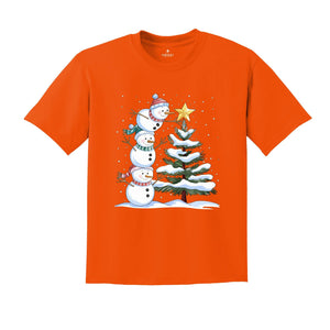 Christmas Snowman Shirt, Cozy Holiday Shirt, Festive SnowmanT-shirt, Xmas Winter Family Gift, Cute Funny Snowman Lover Shirt