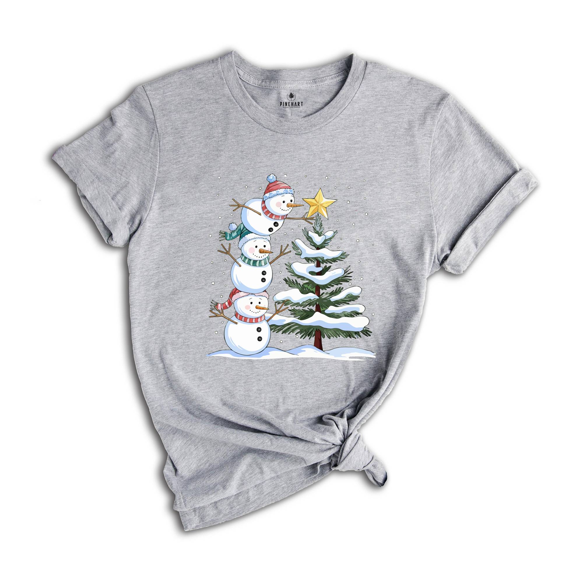 Christmas Snowman Shirt, Cozy Holiday Shirt, Festive SnowmanT-shirt, Xmas Winter Family Gift, Cute Funny Snowman Lover Shirt