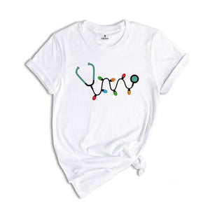 Christmas Stethoscope Shirt, Nursing T-Shirt, Cute Christmas Tee, Christmas Doctor Gift, Nurse Christmas Shirt, Holiday Gift