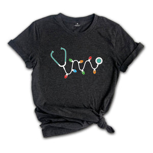 Christmas Stethoscope Shirt, Nursing T-Shirt, Cute Christmas Tee, Christmas Doctor Gift, Nurse Christmas Shirt, Holiday Gift