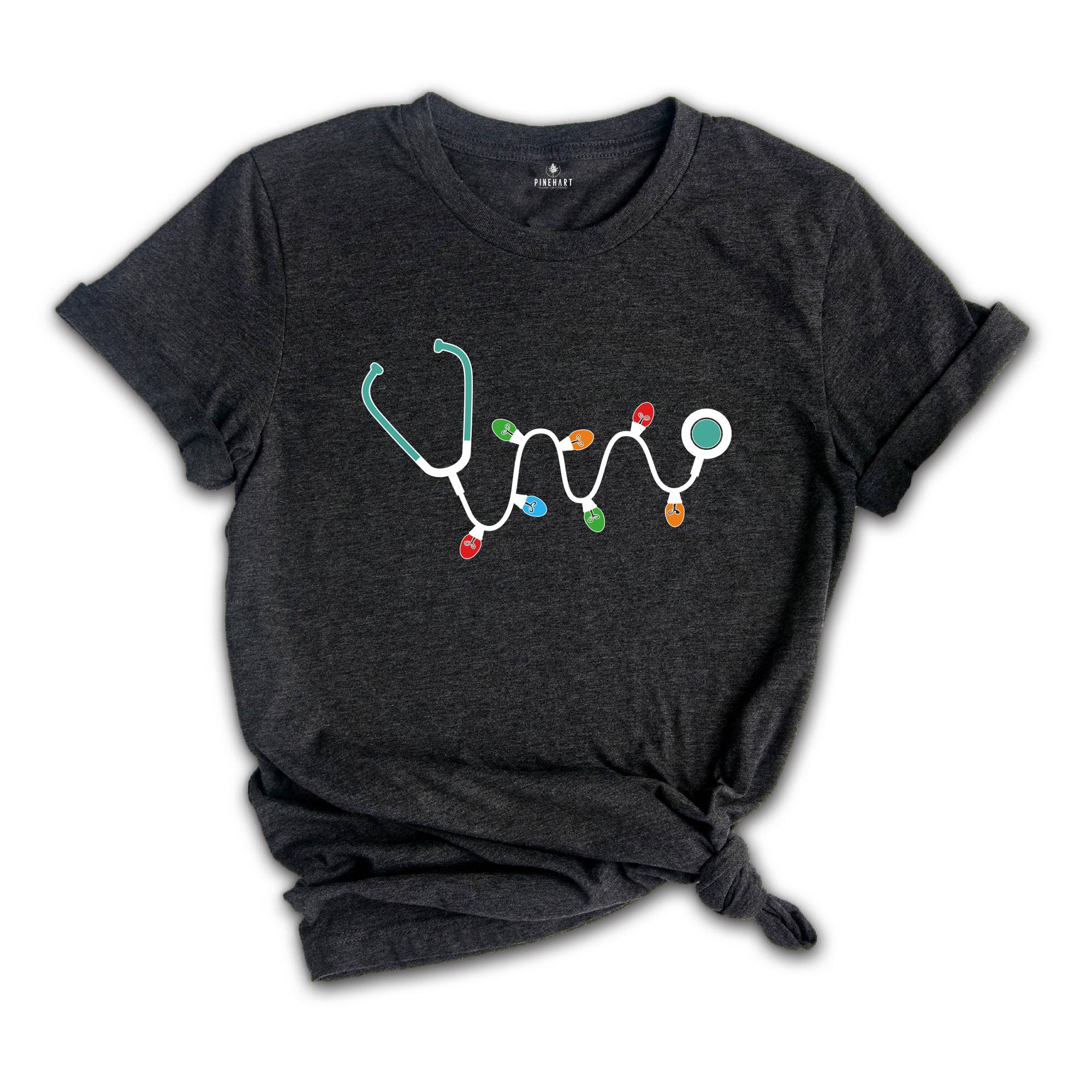 Christmas Stethoscope Shirt, Nursing T-Shirt, Cute Christmas Tee, Christmas Doctor Gift, Nurse Christmas Shirt, Holiday Gift