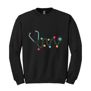 Christmas Stethoscope Sweatshirt, Nursing Sweatshirt, Cute Christmas Sweater, Christmas Doctor Gift, Nurse Christmas Hoodie