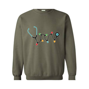Christmas Stethoscope Sweatshirt, Nursing Sweatshirt, Cute Christmas Sweater, Christmas Doctor Gift, Nurse Christmas Hoodie