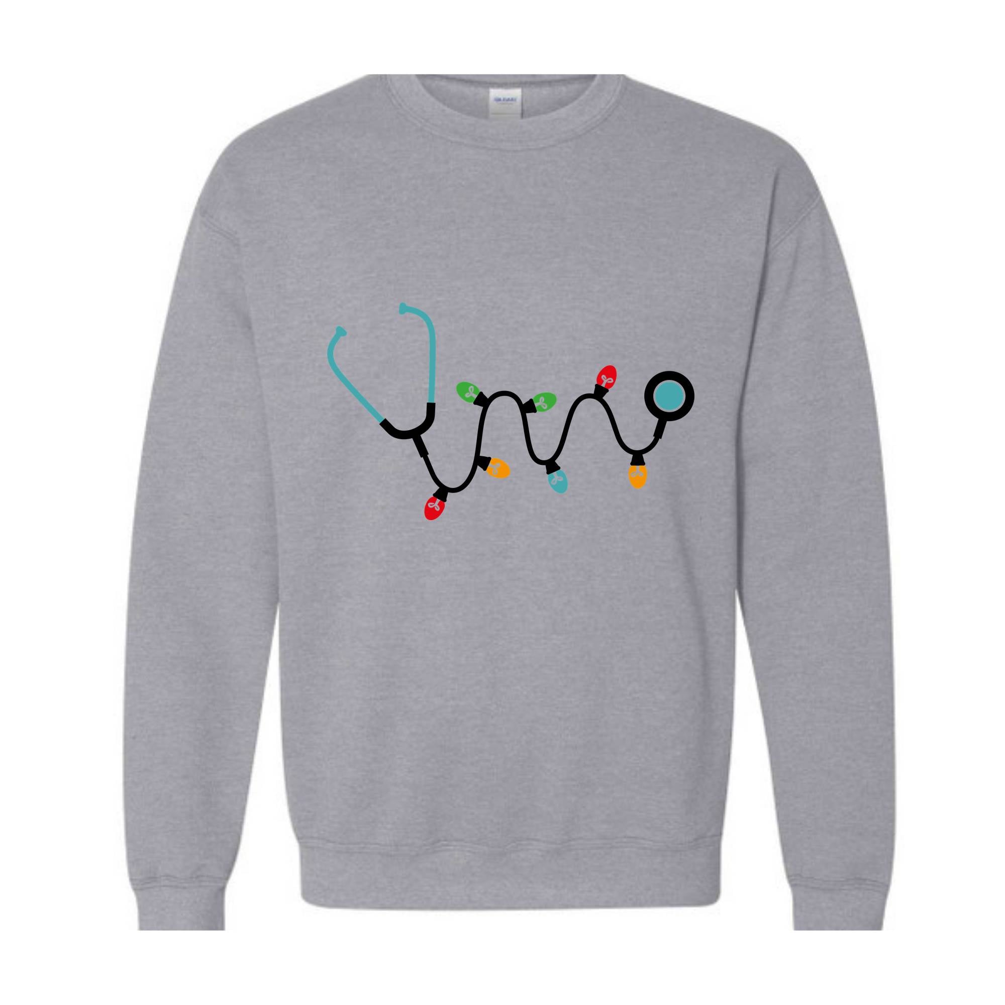 Christmas Stethoscope Sweatshirt, Nursing Sweatshirt, Cute Christmas Sweater, Christmas Doctor Gift, Nurse Christmas Hoodie