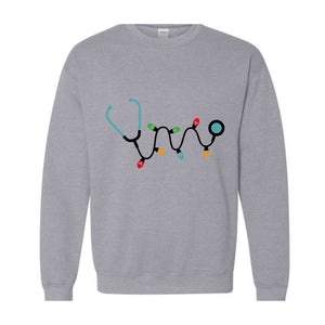 Christmas Stethoscope Sweatshirt, Nursing Sweatshirt, Cute Christmas Sweater, Christmas Doctor Gift, Nurse Christmas Hoodie