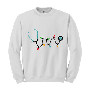 Christmas Stethoscope Sweatshirt, Nursing Sweatshirt, Cute Christmas Sweater, Christmas Doctor Gift, Nurse Christmas Hoodie