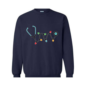 Christmas Stethoscope Sweatshirt, Nursing Sweatshirt, Cute Christmas Sweater, Christmas Doctor Gift, Nurse Christmas Hoodie
