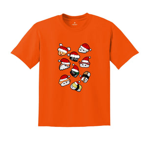 Christmas Sushi T-shirt, Cute Sushi Gift, Christmas Gift Tee, Japanese Cuisine Sushi Lover Foodie Shirt