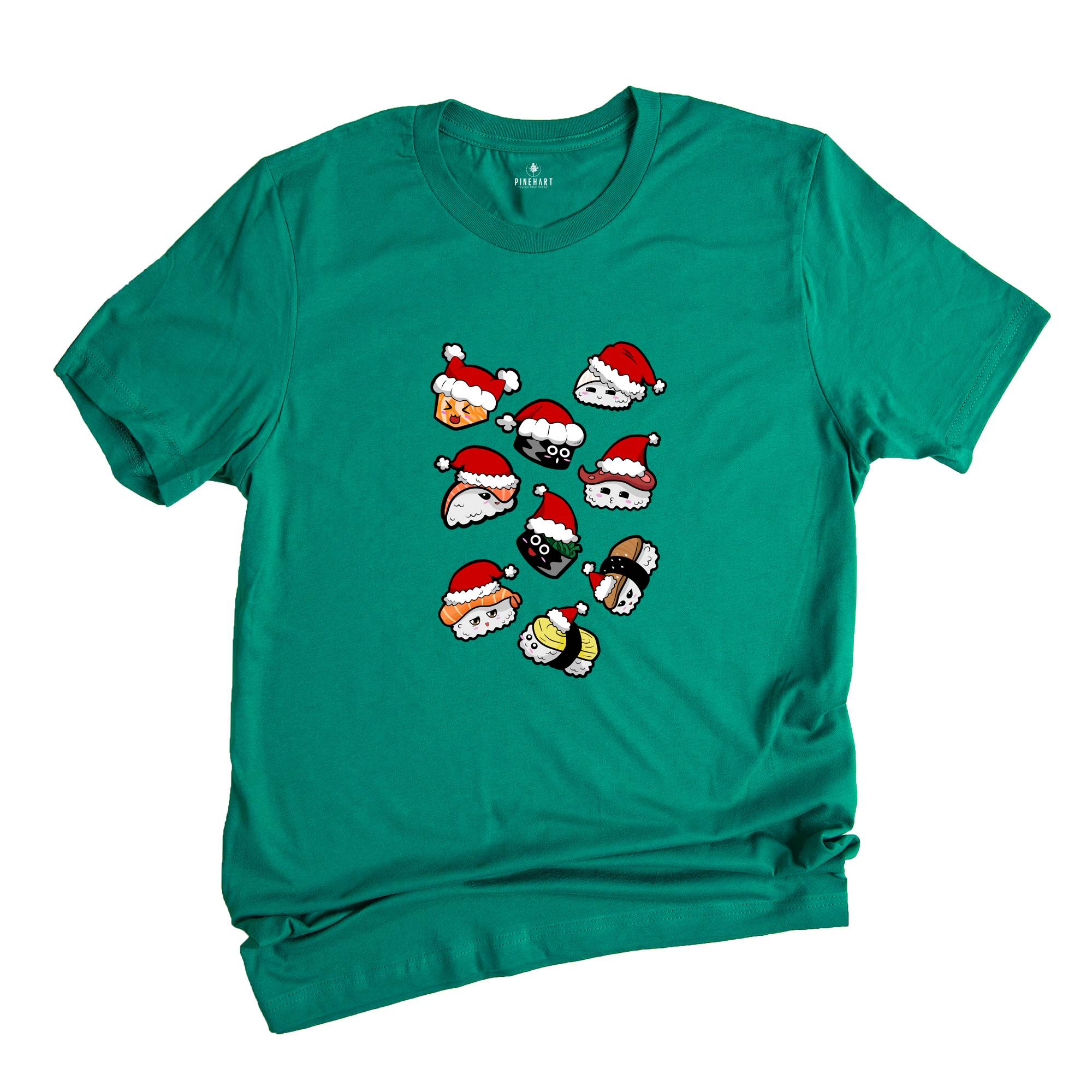 Christmas Sushi T-shirt, Cute Sushi Gift, Christmas Gift Tee, Japanese Cuisine Sushi Lover Foodie Shirt