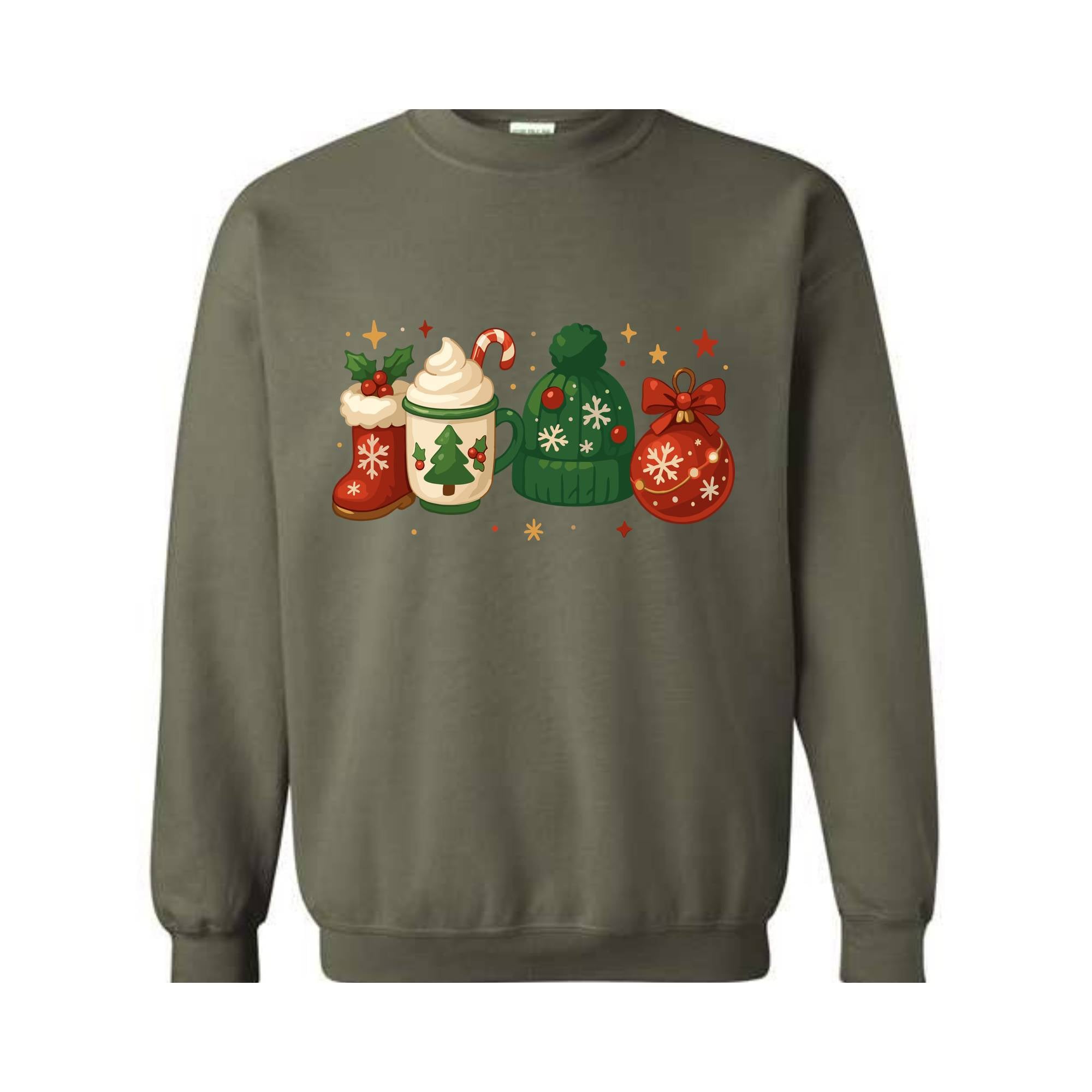 Christmas Sweatshirt, Christmas Hoodie, Cozy Winter Hoodie, Boots Coffee Hoodie, Cute Winter Hoodie, Festive Christmas Hoodie, Santa Hat Te